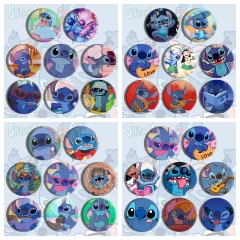 8PCS/SET 58mm 4 Styles Lilo & Stitch Cartoon Anime Tinplate Pin Brooch