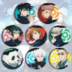 8PCS/SET 58mm Jujutsu Kaisen Cartoon Anime Tinplate Pin Brooch