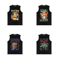 6 Styles Pokemon Cartoon Pattern Anime Vest T-shirt