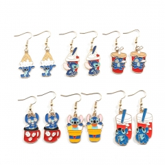 6 Styles Lilo & Stitch Cartoon Anime Alloy Earrings