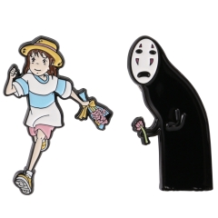 45MM 2 Styles Spirited Away Cartoon Pin Anime Alloy Brooch