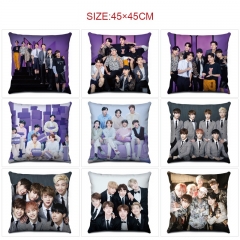 45*45cm 10 Styles K-POP BTS Bulletproof Boy Scouts Cartoon Two Sides Anime Pillow