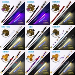 （With Light ) 8 Styles 104CM 3 VER. Led One Piece Anime Wooden Sword Weapon Katana