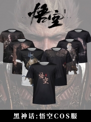 7 Styles Black Myth: Wukong Cartoon Short Sleeve Anime T Shirt