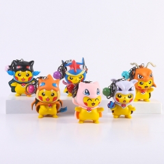 6pcs/set 9.5cm Pokemon Cartoon Surprise Blind Box Anime PVC Figure Keychain