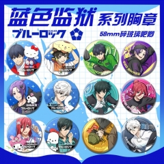 58mm 32 Styles Blue Lock Cartoon Pin Anime Tinplate Brooch