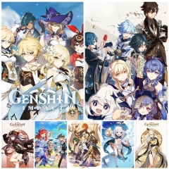 （帆布材质）shopee跨境速卖通原神游戏海报 芙宁娜genshin雷电将军动漫海报