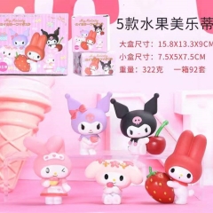 盲盒 5款水果版 美乐蒂公仔摆件 抓娃机 盒蛋 蛋糕装饰摆件