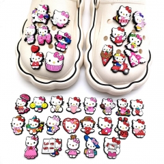 3 Styles Hello Kitty DIY Slippers Decoration PVC Cartoon Anime Shoe Charms Buckle Accessories