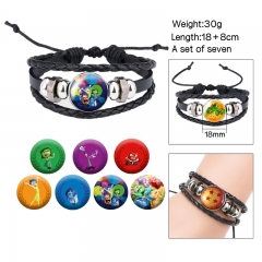 2 Styles (Replaceable Pattern) Inside Out Cartoon Anime Bracelet Wristband