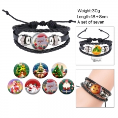 2 Styles (Replaceable Pattern) Christmas Cartoon Anime Bracelet Wristband