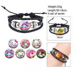 2 Styles (Replaceable Pattern) Sanrio Cartoon Anime Bracelet Wristband