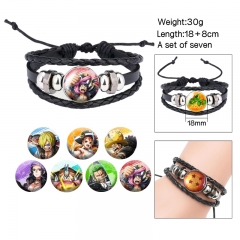 (Replaceable Pattern) One Piece Cartoon Anime Bracelet Wristband