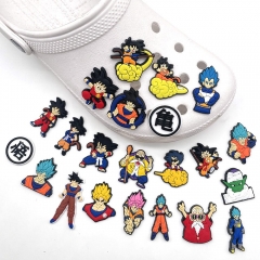 22PCS/SET Dragon Ball Z DIY Slippers Decoration PVC Cartoon Anime Shoe Charms Buckle Accessories