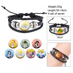 (Replaceable Pattern) Pretty Soldier Sailor Moon Cartoon Anime Bracelet Wristband