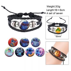 2 Styles (Replaceable Pattern) Lilo & Stitch Cartoon Anime Bracelet Wristband