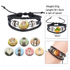 2 Styles (Replaceable Pattern) SPY×FAMILY Cartoon Anime Bracelet Wristband