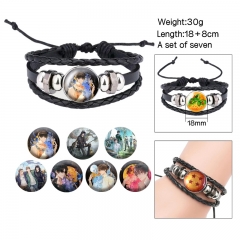 2 Styles (Replaceable Pattern) Tomb Notes Cartoon Anime Bracelet Wristband