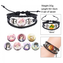 2 Styles (Replaceable Pattern) Puella Magi Madoka Magica Cartoon Anime Bracelet Wristband