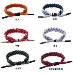 14 Styles Naruto Cartoon Woven Anime Bracelet Wristband