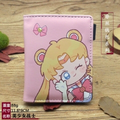 Pretty Soldier Sailor Moon Cartoon Pattern Coin Purse Short Anime Wallet