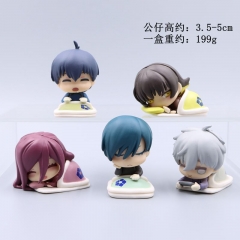 5pcs/set Blue Lock Sleeping Cartoon PVC Anime Figures Set
