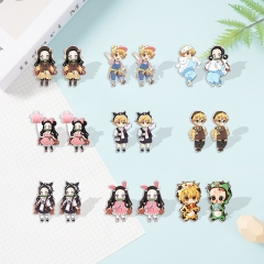 9 Styles Demon Slayer: Kimetsu no Yaiba Sanrio Cartoon Anime Acrylic Earring