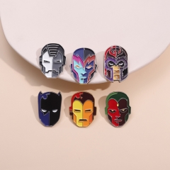 8 Styles Iron Man Cartoon Pin Anime Alloy Brooch