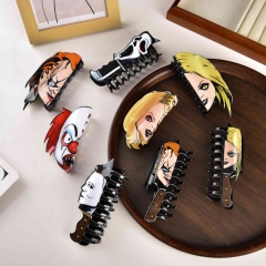 6 Styles Chucky Ghost Face Anime Hair Claw Clip Hairpin