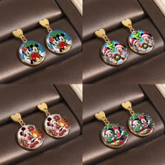 12 Styles Mickey Minnie Mouse Donald Duck Cartoon Anime Alloy Earrings