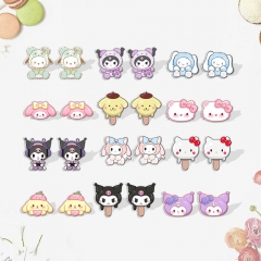20 Styles Sanrio Kuromi Cartoon Anime Acrylic Earrings