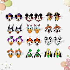 12 Styles Donald Duck Mickey Minnie Mouse Cartoon Anime Acrylic Earring