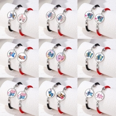10 Styles Lilo & Stitch Cartoon Anime Stainless Steel Bracelet