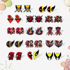 14 Styles Deadpool Wolverine Cartoon Anime Earrings
