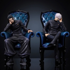 2 Styles 24cm Jujutsu Kaisen Sitting Sofa Satoru Gojo Geto Suguru Cartoon Anime PVC Figure