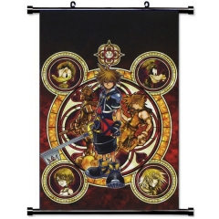 2 Sizes Kingdom Hearts Cartoon Wallscrolls Waterproof Anime Wall Scroll