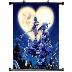 2 Sizes Kingdom Hearts Cartoon Wallscrolls Waterproof Anime Wall Scroll