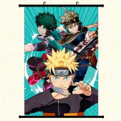 3 Sizes Black Clover Naruto Cartoon Wallscrolls Waterproof Anime Wall Scroll
