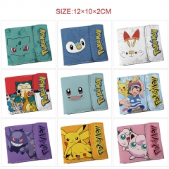 10 Styles Pokemon Cartoon Pattern Purse Anime Short Wallet