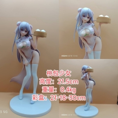 21.5cm Authentic UC Peach Bun Girl Peach Bun Sauce Cartoon Sexy Girls Anime PVC Figure
