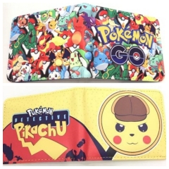 2 Styles Pokemon Pikachu Cartoon PU Purse Anime Short Wallet
