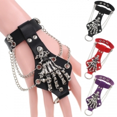 8 Styles Skull Emo Goth Punk PU Leather Anime Bracelet Chain