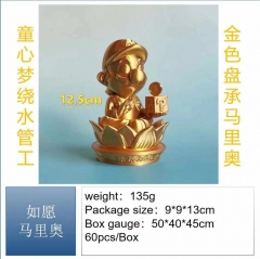 超级玛丽 金色盘承 马里奥 童心梦绕水管工 盒装手办 高12.5cm 一箱60个