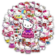 50张三丽鸥凯蒂猫贴纸笔记本行李箱装饰防水pvc不干胶贴纸贴画
