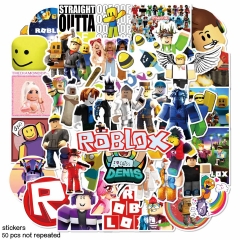 50张罗布乐思roblox游戏涂鸦贴纸手机壳行李箱滑板车不干胶内饰贴