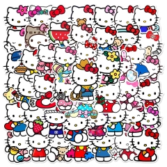 50张hello kitty凯迪猫贴纸笔记本行李箱手账本装饰贴画批发
