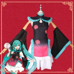 初因cos服未来之美动漫连衣裙中华风渐变色玫瑰图案cos动漫装