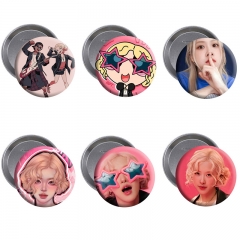 6 Styles 58mm K-POP BLACKPINK ROSÉ Bruno Mars Alloy Brooch Pins