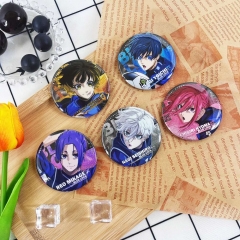 5 Styles 58mm Blue Lock Cartoon Pin Anime Tinplate Brooch