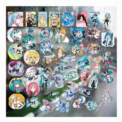 50个图案初音未来拼动漫3D立体UV转印贴凹凸水晶标手防水感压贴纸
